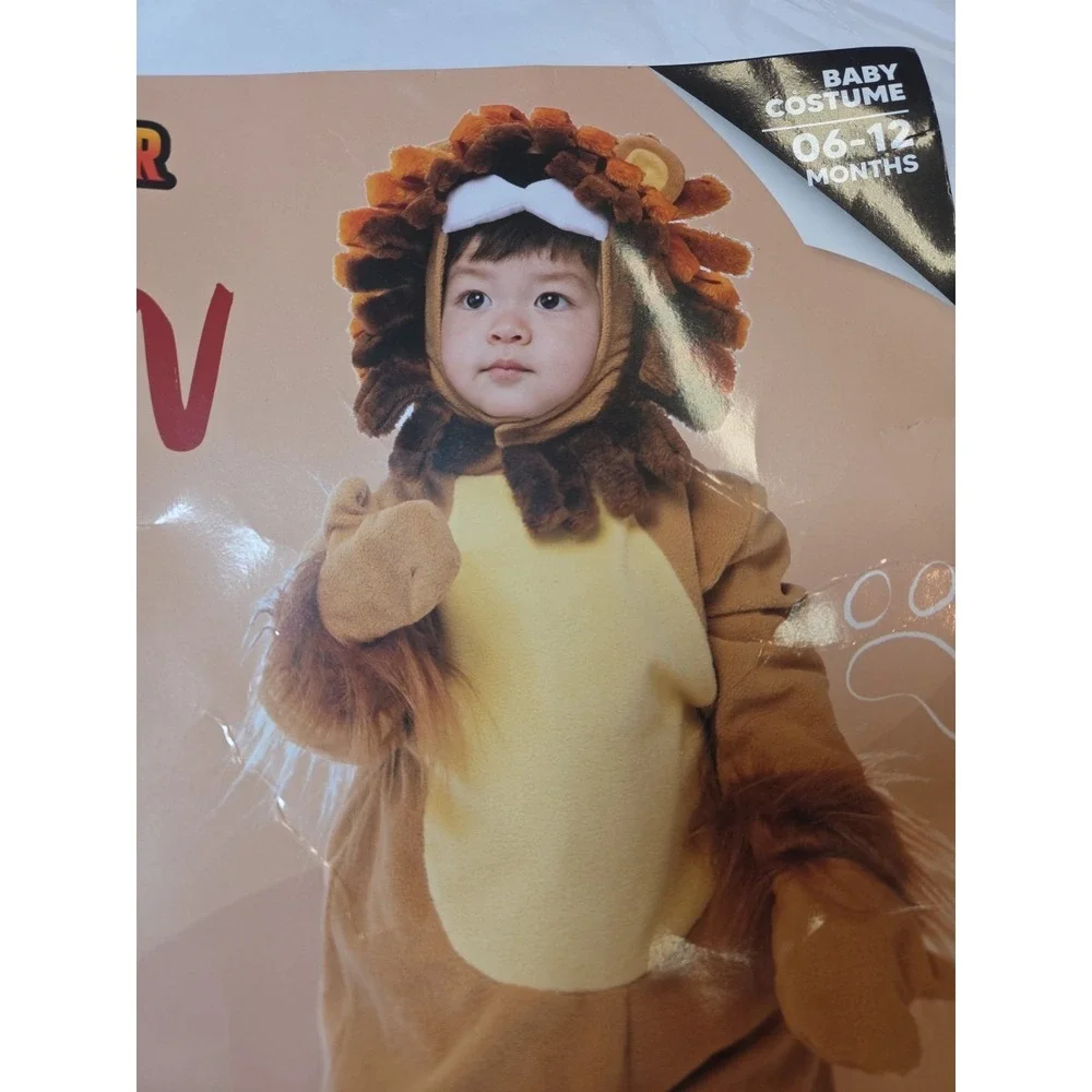 Baby Lion Costume 6–12 Months Spooktacular Creations Hood Jumpsuit Booties Hallo